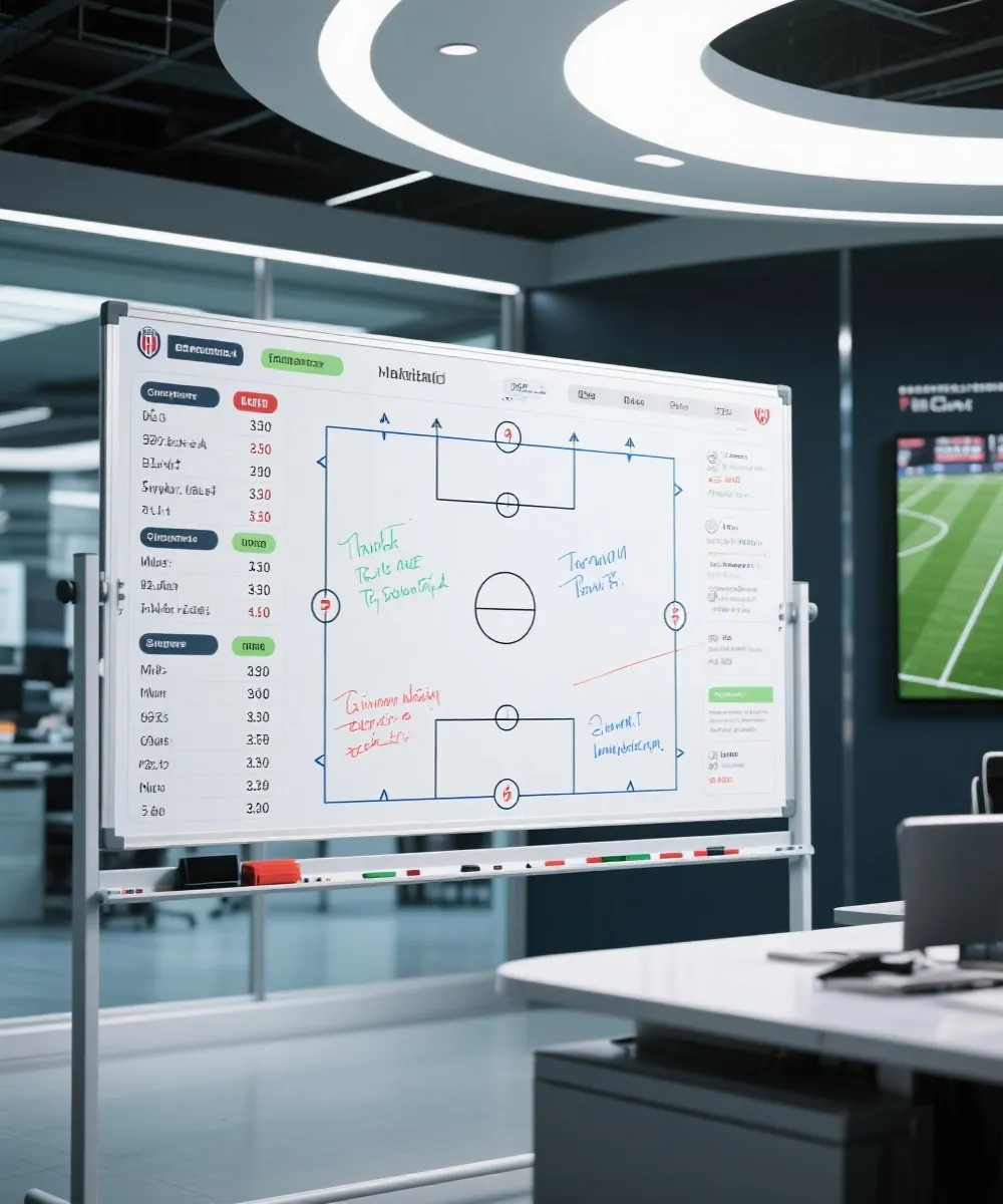 足球賽事分析與賠率閱讀示意圖