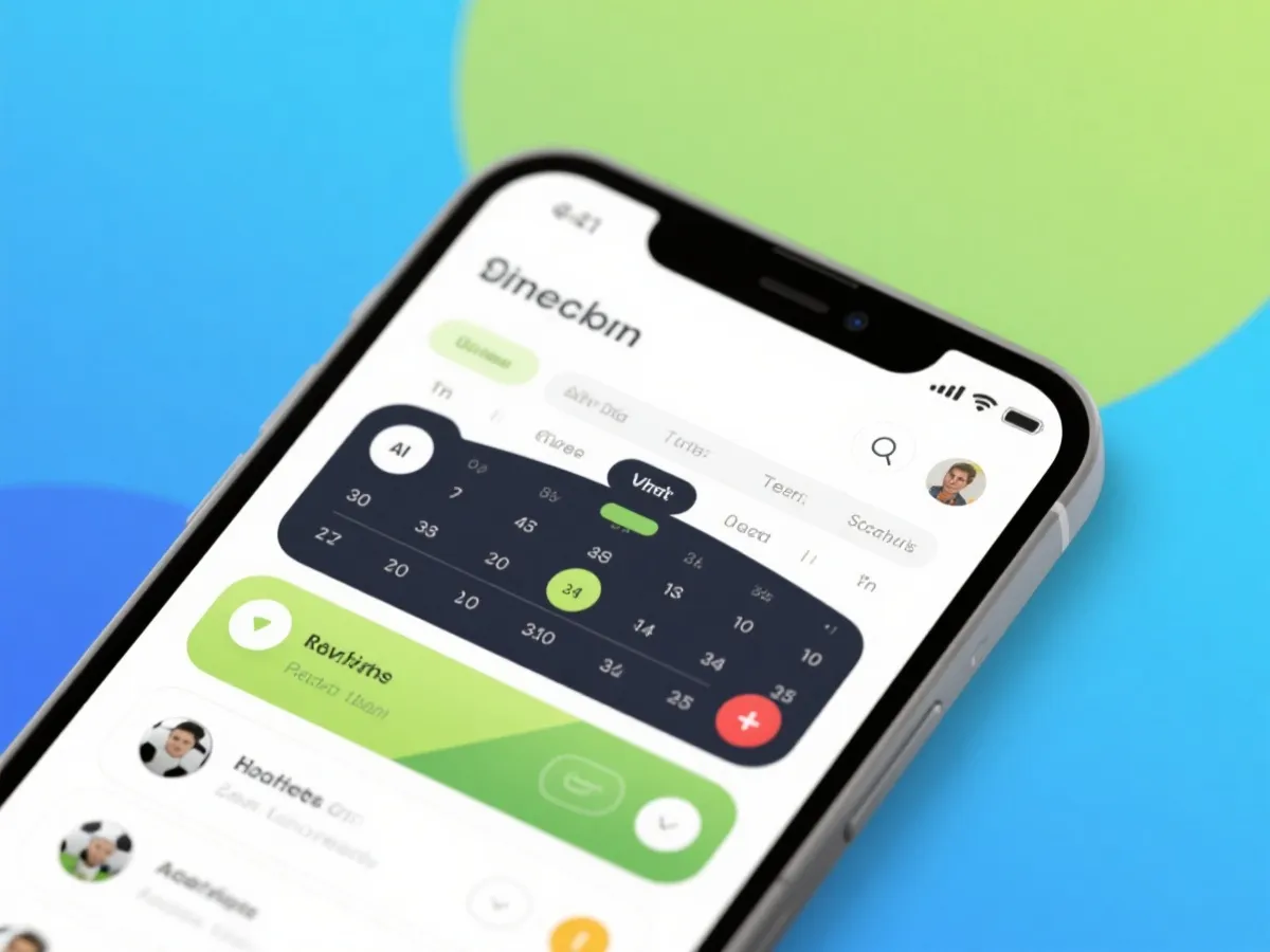 手機版賽程與提醒介面示意